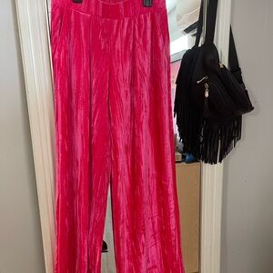a new day Pink velvet Wide Leg Pants